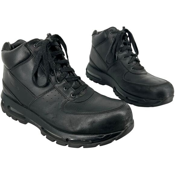 Men's Black Leather Nike Air Max Goadome ACG Boots Sneakers Sz 11M 865031-009 - Picture 1 of 8